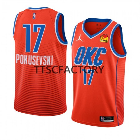 Canotte Uomo Oklahoma City Thunder Aleksej Pokusevski 17 Nike 2022-23 Statement Edition Arancia Swingman
